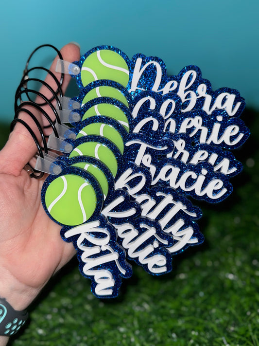 Glitter Sporty Bag Tags
